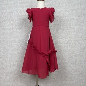 Joyfolie Mia Joy Dress Girls 3 Mesa Rose Imogen Flutter Sleeve Ruffle Lined Maxi